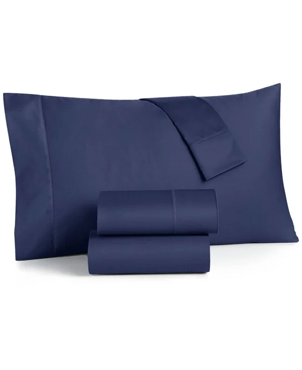 Charter Club Damask 100% Supima Cotton 550 Thread Count Pillowcase Pair - Standard, Created for Macy&s - Navy