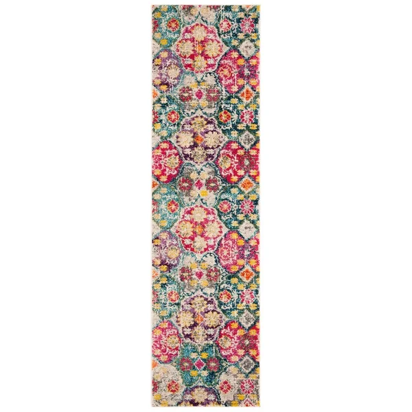 Safavieh Monaco MNC248R 5&1x22 x 7&7x22 Grey, Fuchsia Area Rug