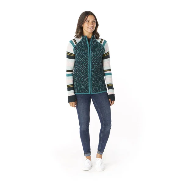 Smartwool Women's Dacono Ski Full Zip Sweater - Large - Everglade Heather