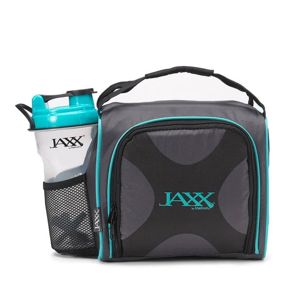Fit and Fresh Jaxx FitPak with Portion Control Container Set and Shaker Cup - Teal