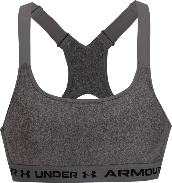 Under Armour Women's Armour High Crossback Heather Sports Bra Grey