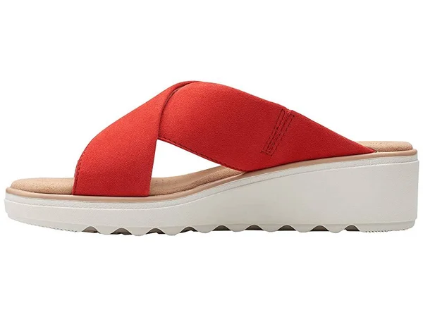 Clarks Jillian Gem Women's Shoes Red Suede : 9.5 D - Wide
