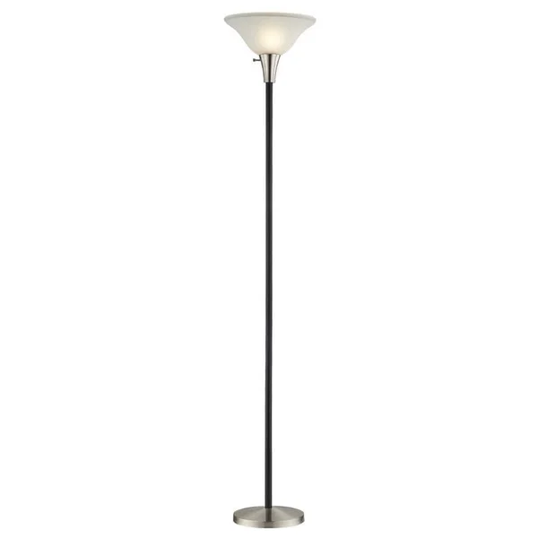 Allen + Roth Grancove 70.92-in Nickel and Espresso Torchiere Floor Lamp - FF18-002-1
