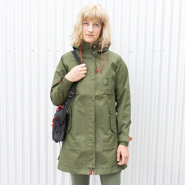 Topo Designs Women's Rain Coat - Medium - Olive