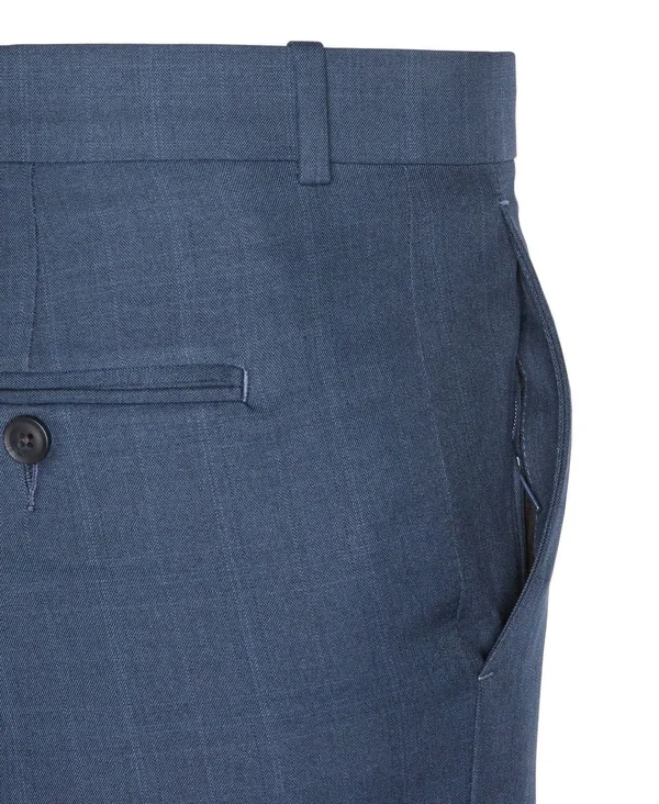 Perry Ellis Men's Modern Fit Heather Plaid Portfolio Dress Pants in Mood Indigo/Blue - Size 34 x 30, 100% Polyester