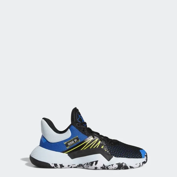 Adidas D.O.N. Issue #1 Core Black/Glory Blue/Shock Yellow Grade School Kids& Basketball Shoes, Size: 3.5