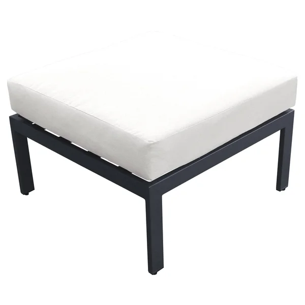 TK Classics Lexington Ottoman - White