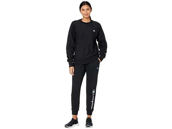 Champion REVERSE Weave Boyfriend Pullover - Black Large, Women's