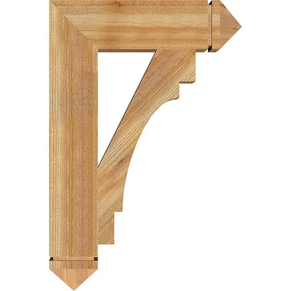Ekena Millwork 6x22W x 24x22D x 36x22H Merced Arts & Crafts Rough Sawn BRACKET, Western Red Cedar