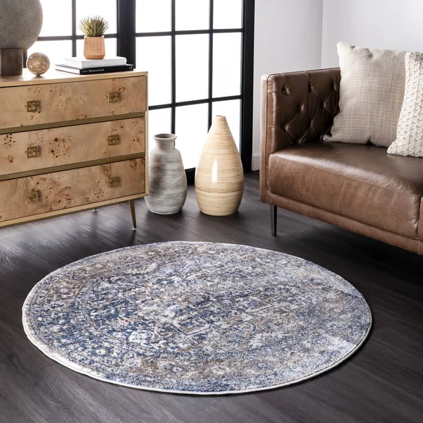 nuLOOM Rugs Vintage Lilah Medallion Blue 5& x 7& 5x22 Area Rug
