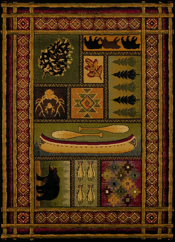 United Weavers Affinity Lodge Canvas Multi 7 ft. 10 in. x 10 ft. 6 in. Area Rug