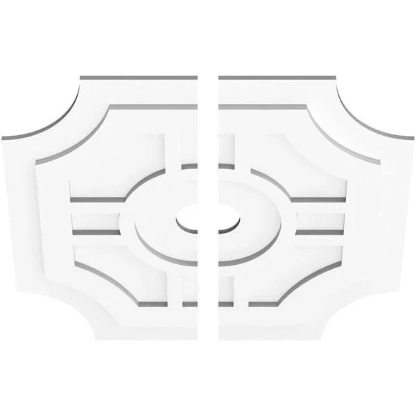 26 inchod x 3 inchid x 8 1/2 inchc x 1 inchp Haus Architectural Grade PVC Contemporary Ceiling Medallion, Two Piece