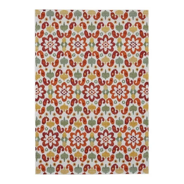 Feizy Samos 10& x 13&2x22 Bright Transitional Fabric Area Rug in Orange/Yellow