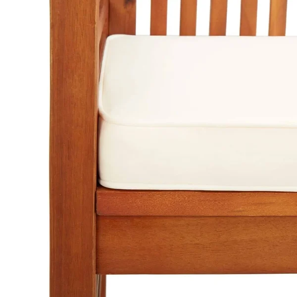 vidaXL 3-Seater Garden Bench with Cushion 59x22 Solid Acacia Wood, 45968
