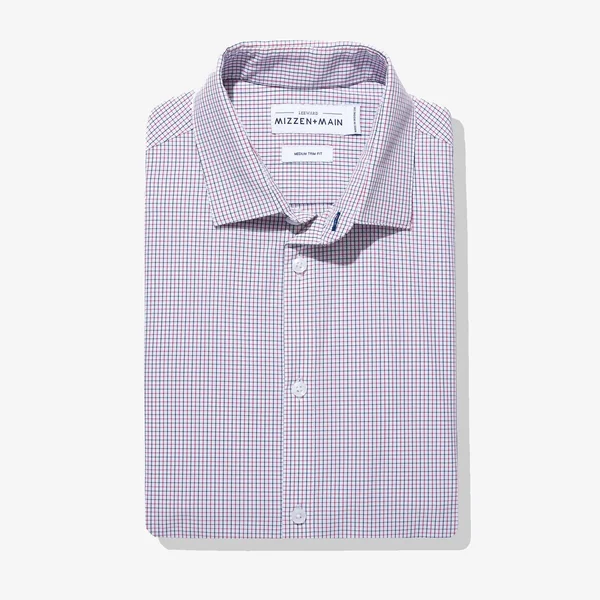 Mizzen + Main Finch Woven Dress Shirt - Blue - XL- Trim
