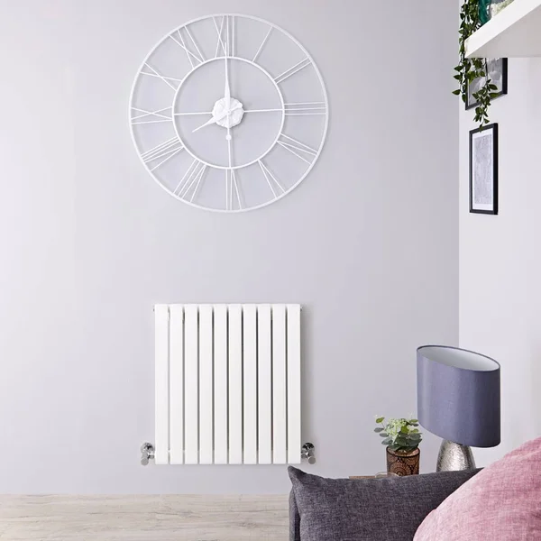 Hudson Reed NAHB0249 Sloane - White Horizontal Flat Panel Designer Radiator 25 x 23 5/8