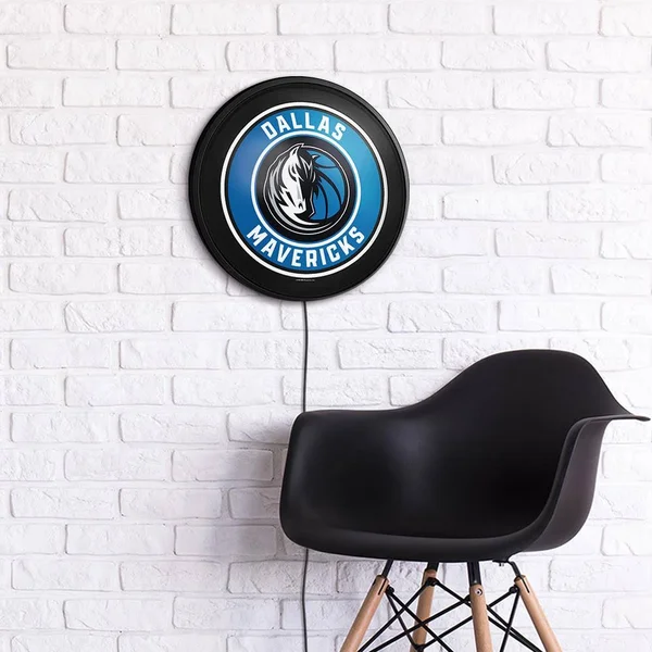 Dallas Mavericks: Round Slimline Lighted Wall Sign