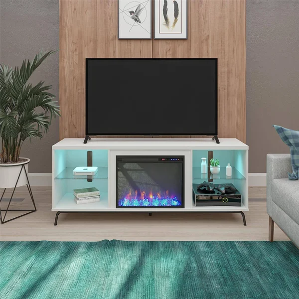 Hannaford Fireplace TV Stand for TVs Up to 70x22 White - Room & Joy