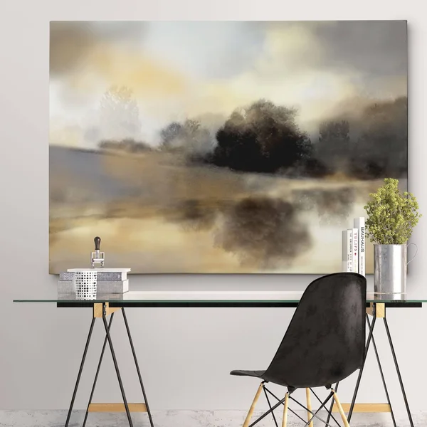WexfordHome &Misty Pond& by Nan Painting Print on Wrapped Canvas Size: 36x22 H x 48x22 W x 2x22 D