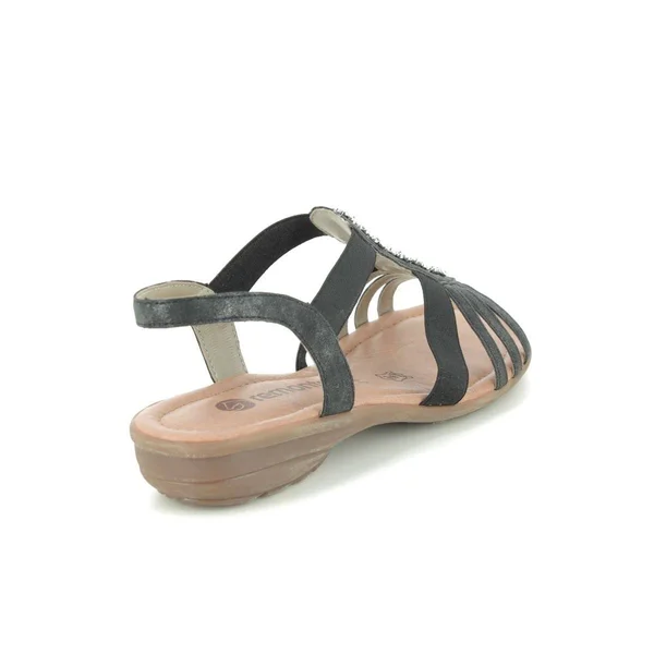 Remonte Odet Dark Grey Womens Comfortable Sandals R3660-45 in Size 41