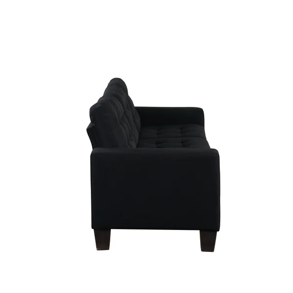 Earsom Sofa & Ottoman - Black Linen