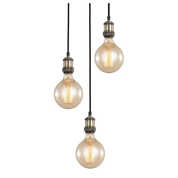 Woodbridge Lighting 18324-G125 Fulton 3 Light 15x22 Wide Multi Light Pendant Antique Brass - Brass Indoor Lighting Pendants