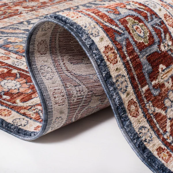 Lauren Ralph Lauren Darcy Traditional Oriental Polyester Rug - 5&3x22 x 7&6x22 - Navy/Red