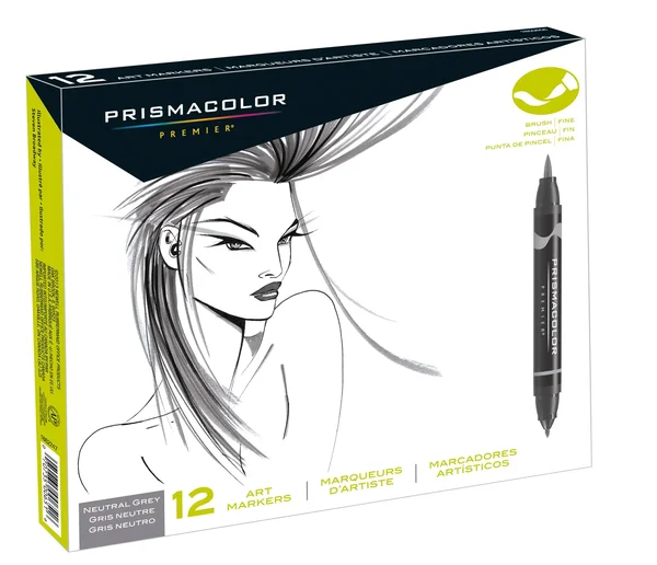 Prismacolor Premier Brush Marker Set of 12 Neutral Grey