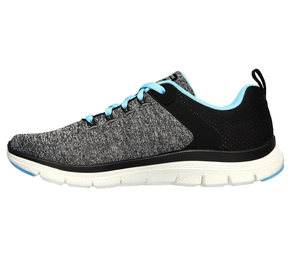 Skechers Women's Flex Appeal 4.0 Sneakers, Black/Light Blue, 5.5