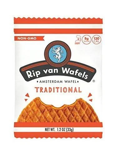 Rip Van 3341 Wafels Low Sugar Dutch Caramel Vanilla Singles 48-1.16 Ounce - Price/Case