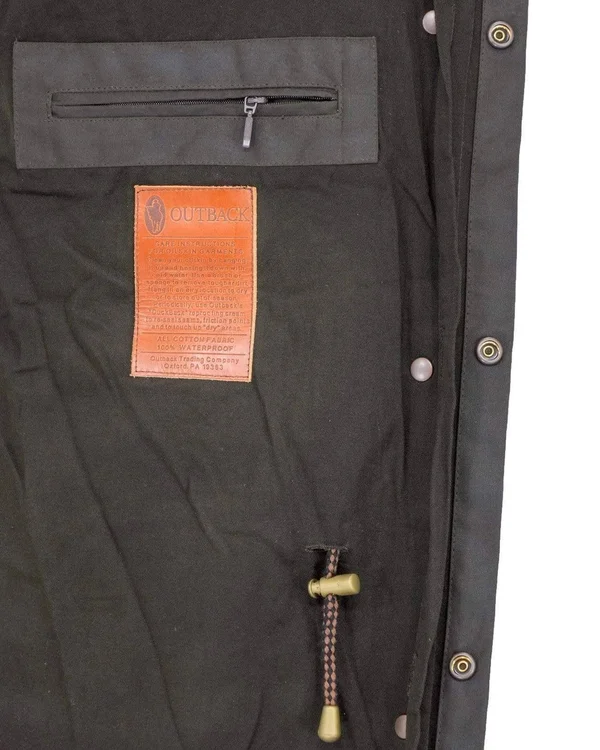 Outback Trading Men's Long Oilskin Duster Coat - Brown, L