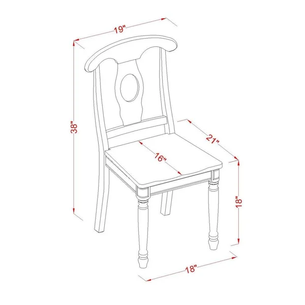 East West Furniture 5-Piece Kitchen Dinette Set for 4-Kitchen Table and 4 Kitchen Dining Chairs