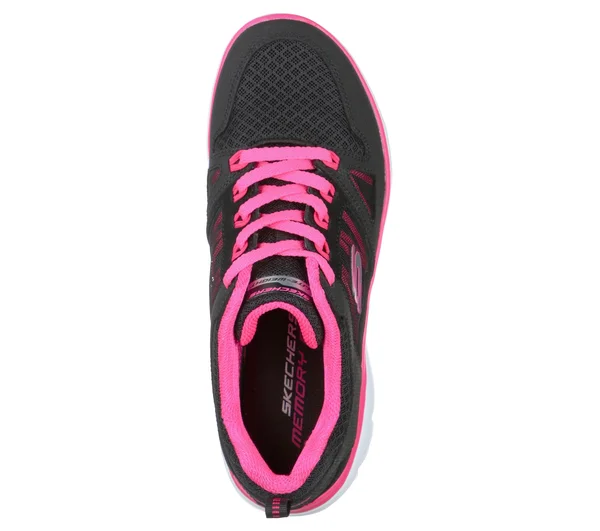 Womens Skechers Summits - New World Sneakers Black/Hot Pink
