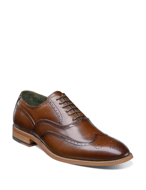 Stacy Adams Men's Dunbar Wingtip Oxford - Cognac
