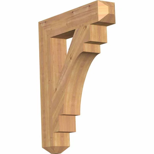 Ekena Millwork BKT06X30X38MRC04SWR 5 1/2x22W x 30x22D x 38x22H Merced Craftsman Smooth BRACKET - Western Red Cedar