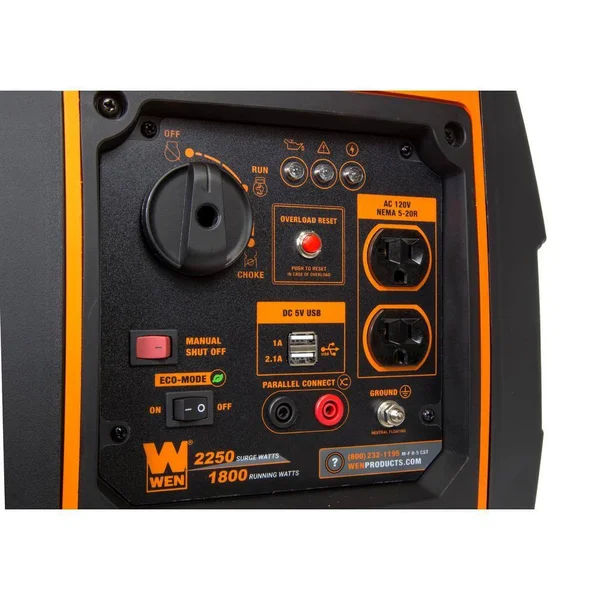 WEN 56225i Super Quiet 2250-Watt Portable Inverter Generator with Fuel Shut-Off