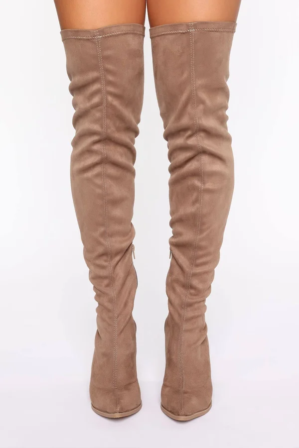 Womens You Made Your Choice Boots in Taupe Size 7.5 by Fashion Nova