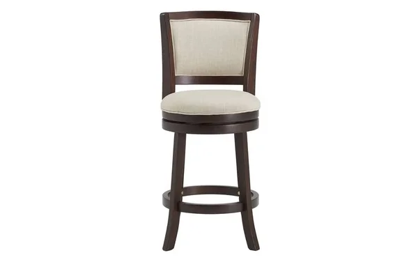 Fares Counter Stool in Beige/Dark Cherry, Traditional Rubberwood Solids/Wood/Mango Veneers by Bob's Discount Furniture