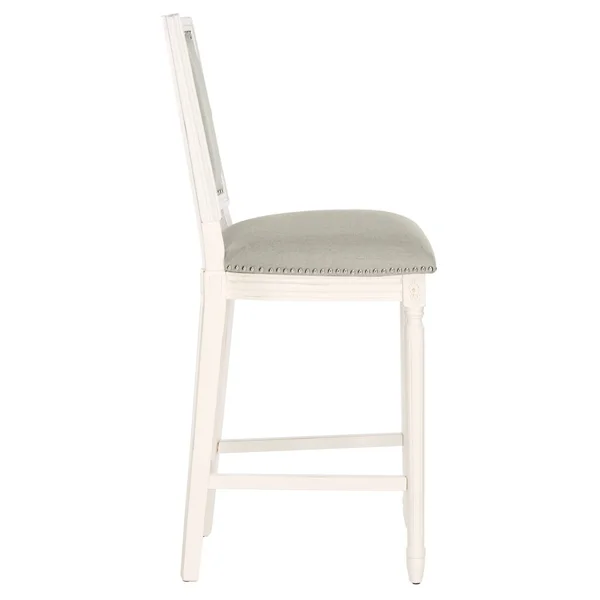 Safavieh Buchanan Rectangle Bar Stool (Set of 2), Light Grey/Cream