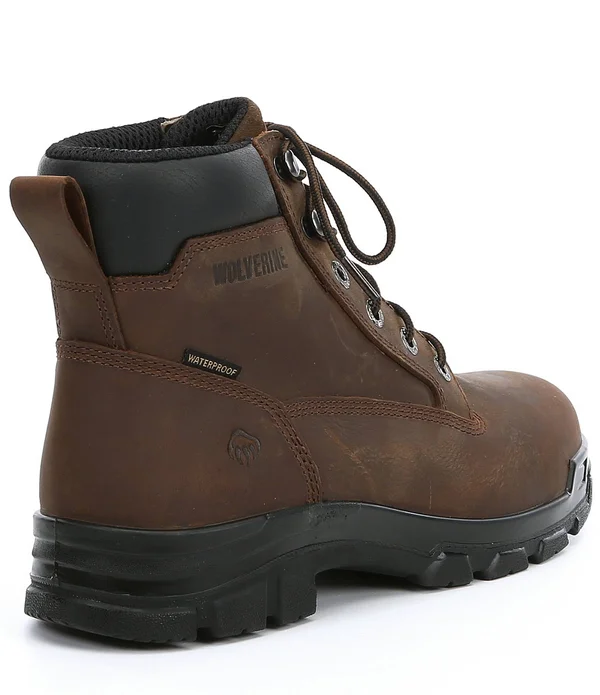 Men's Wolverine Chainhand Waterproof Steel Toe Work Boot - Size: 9.5, Black