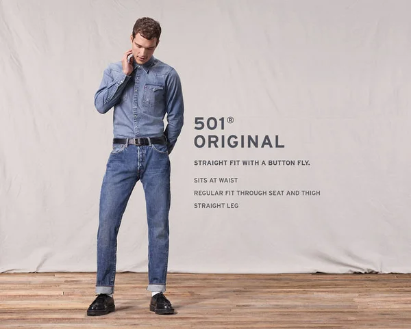 Levi&s 501 Original Straight Leg Jeans - Blue - 34 x 32