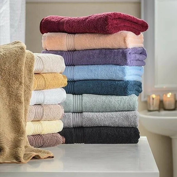 Superior 100% Cotton 4-Piece Bath Towel Set - Silver
