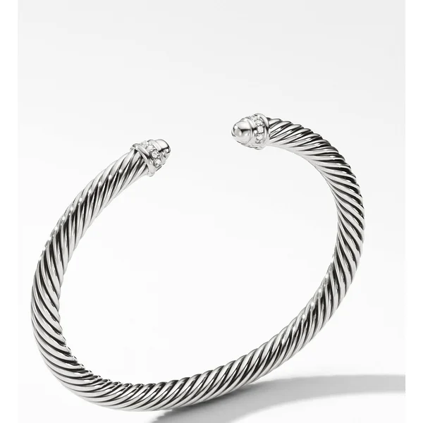 David Yurman Cable Classics Bracelet with Diamonds, 5mm - Silver