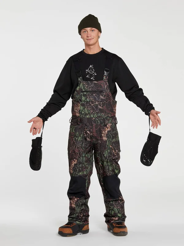 2022 Volcom Roan Bib Overall in Woodland Camo - L
