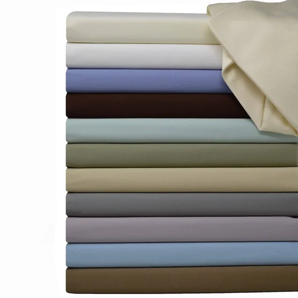 Royal Tradition Cotton Bed Sheets 600 TC Solid Sateen Queen - Gray