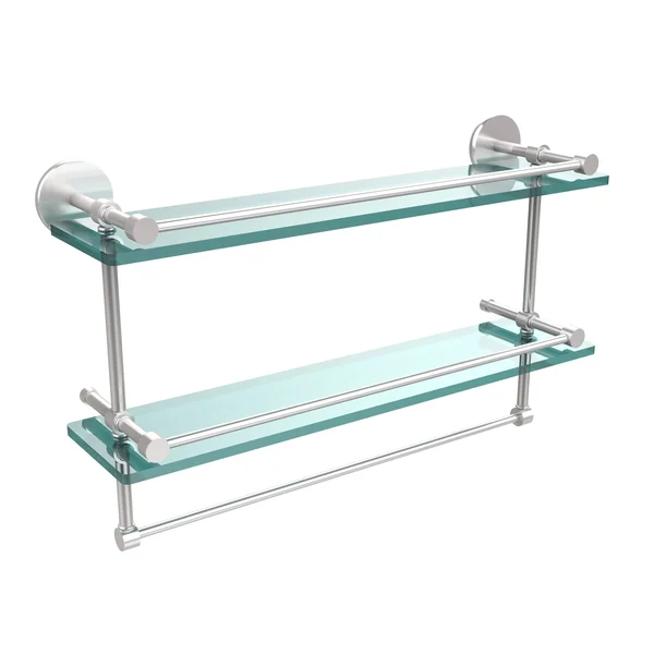 Allied Brass Gallery Double Glass Shelf with Towel Bar - Antique Copper - 22 inch