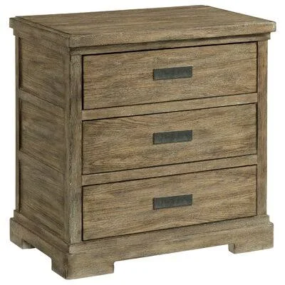 Develin 3 - Drawer Solid Wood Nightstand in Brown Loon Peak