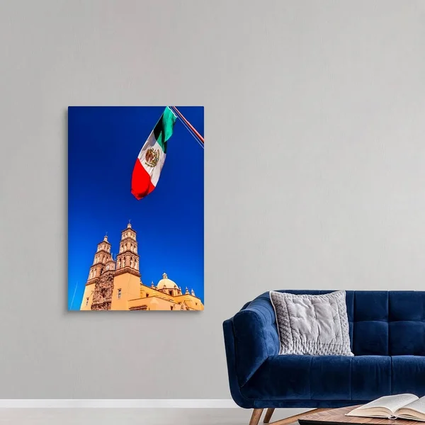 Mexican Flag Parroquia Cathedral - Dolores, Hidalgo, Mexico, Canvas Wall Art, 32x48, Great Big Canvas