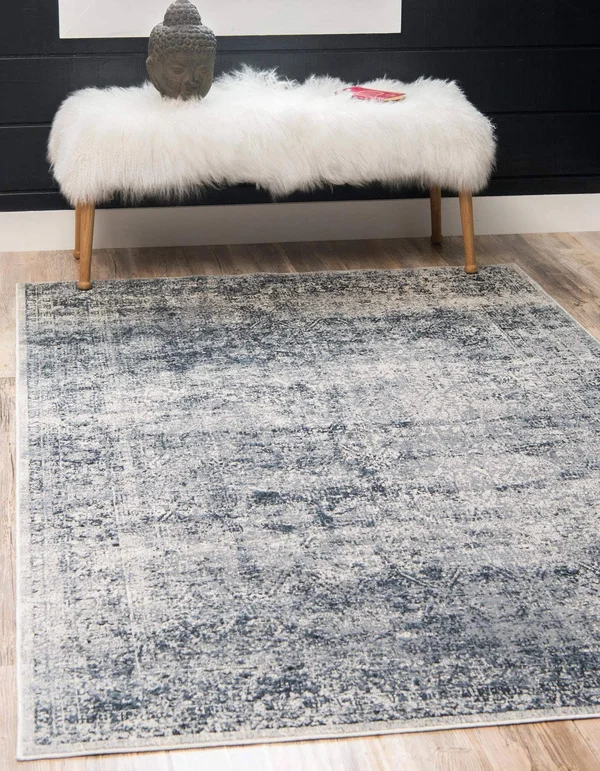 Chateau Jefferson Rug Exclusive at Rug Mart 4x6, Navy Blue
