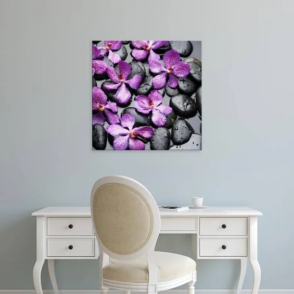 Easy Art Prints PhotoINC Studio's 'Zen Pebbles' Premium Canvas Art - 36 x 36 - Modern Black Frame